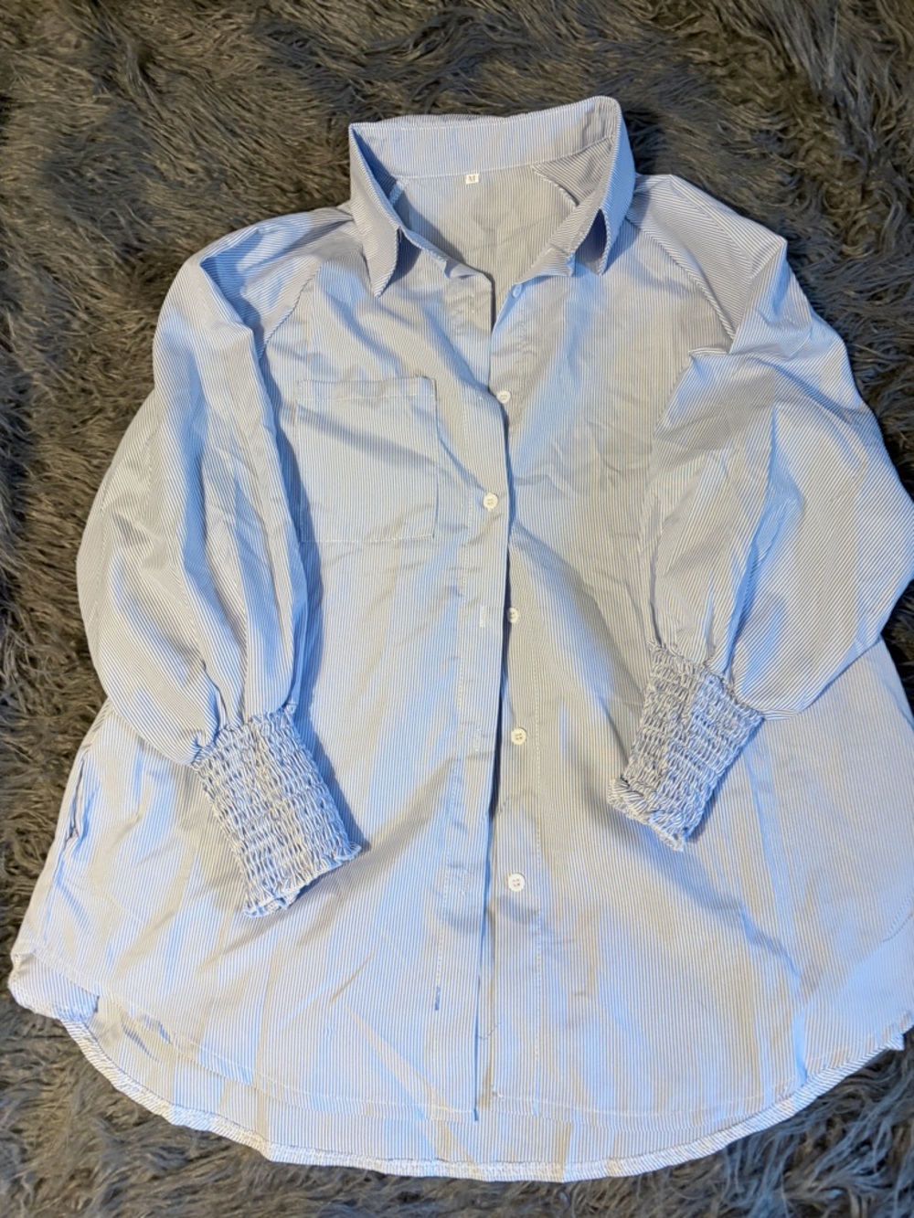Blue Pinstripe Button-Up Shirt. Brand new. Never worn